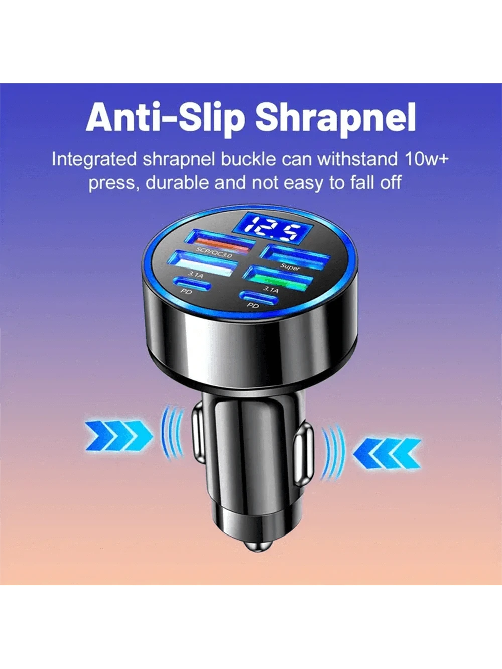 6pcs Car Charger Adapter Blocks With 3-In-1 Braided Charging Cables, Compatible With IPhone, Car Charging Set
