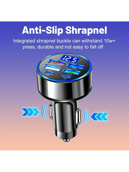 6pcs Car Charger Adapter Blocks With 3-In-1 Braided Charging Cables, Compatible With IPhone, Car Charging Set