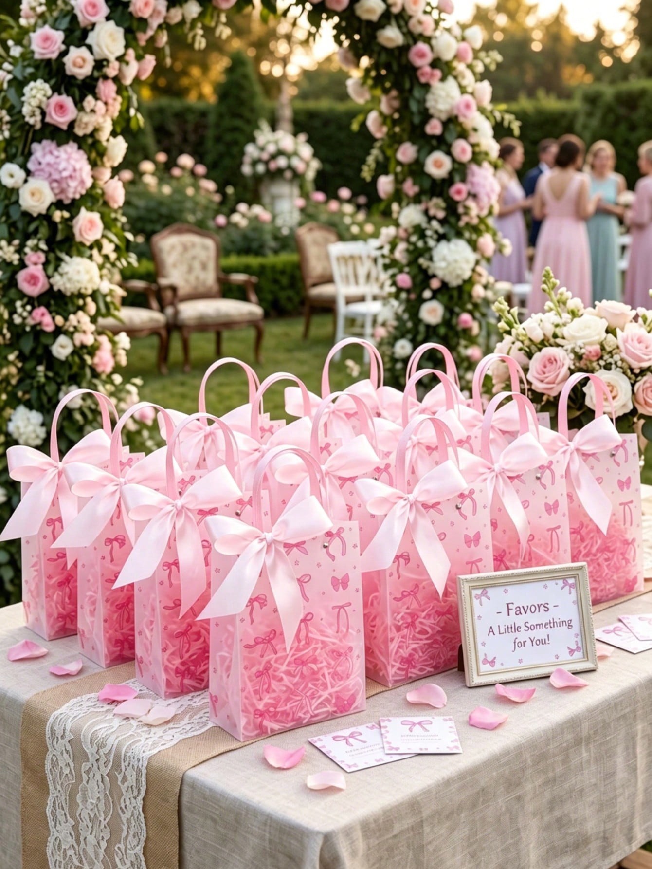 6pcs Floral Pattern Gift Bags, Flower & Butterfly Print Gift Packaging Bags With Handles, Party Favor Bags, Birthday Wedding Decor, Baby Shower Party Gift Bags, 1st Birthday Party Candy Bags, 1st Birt