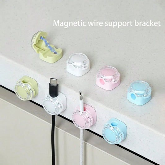 6pcs Magnetic Cable Organizer, Multifunctional Simple Cable Winder, Wire Holder For Office Desk, Computer Mouse Cord, Trace-Free Self-Adhesive