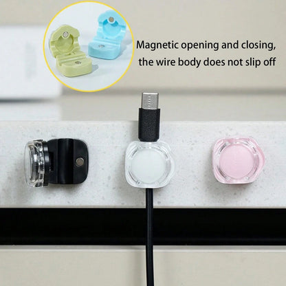 6pcs Magnetic Cable Organizer, Multifunctional Simple Cable Winder, Wire Holder For Office Desk, Computer Mouse Cord, Trace-Free Self-Adhesive