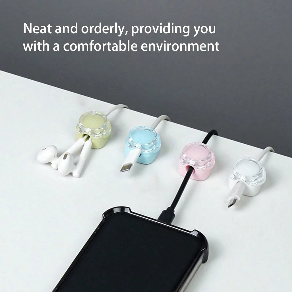 6pcs Magnetic Cable Organizer, Multifunctional Simple Cable Winder, Wire Holder For Office Desk, Computer Mouse Cord, Trace-Free Self-Adhesive