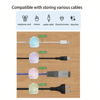 6pcs Magnetic Cable Organizer, Multifunctional Simple Cable Winder, Wire Holder For Office Desk, Computer Mouse Cord, Trace-Free Self-Adhesive