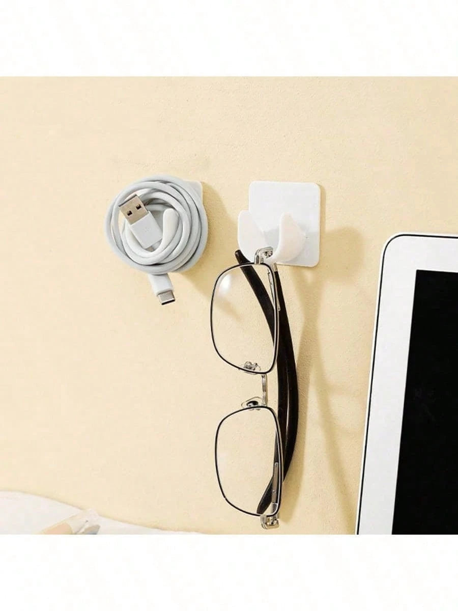 6pcs No-Drill Self-Adhesive Curtain Rod Holders, Suitable For Home & Bathroom Decor, Summer Bathroom Accessories
