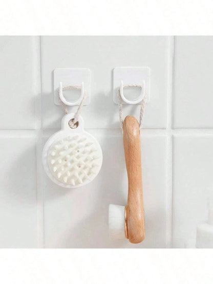 6pcs No-Drill Self-Adhesive Curtain Rod Holders, Suitable For Home & Bathroom Decor, Summer Bathroom Accessories
