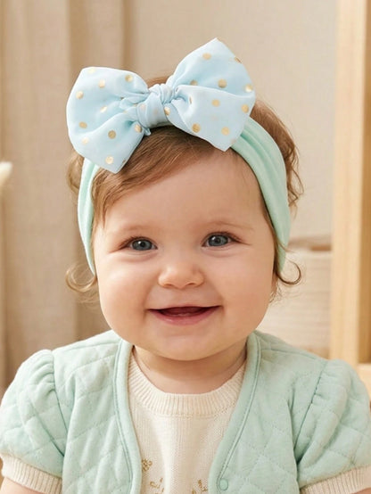 6pcs Pastel Color Infant Headbands Set, Soft 3D Big Bow Decor Princess Hair Accessories, Elastic Newborn Hair Clips, Suitable For Daily Use