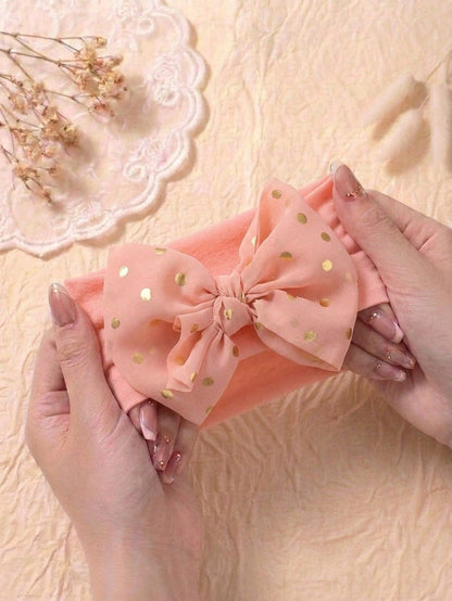 6pcs Pastel Color Infant Headbands Set, Soft 3D Big Bow Decor Princess Hair Accessories, Elastic Newborn Hair Clips, Suitable For Daily Use