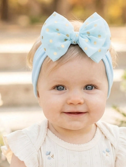 6pcs Pastel Color Infant Headbands Set, Soft 3D Big Bow Decor Princess Hair Accessories, Elastic Newborn Hair Clips, Suitable For Daily Use