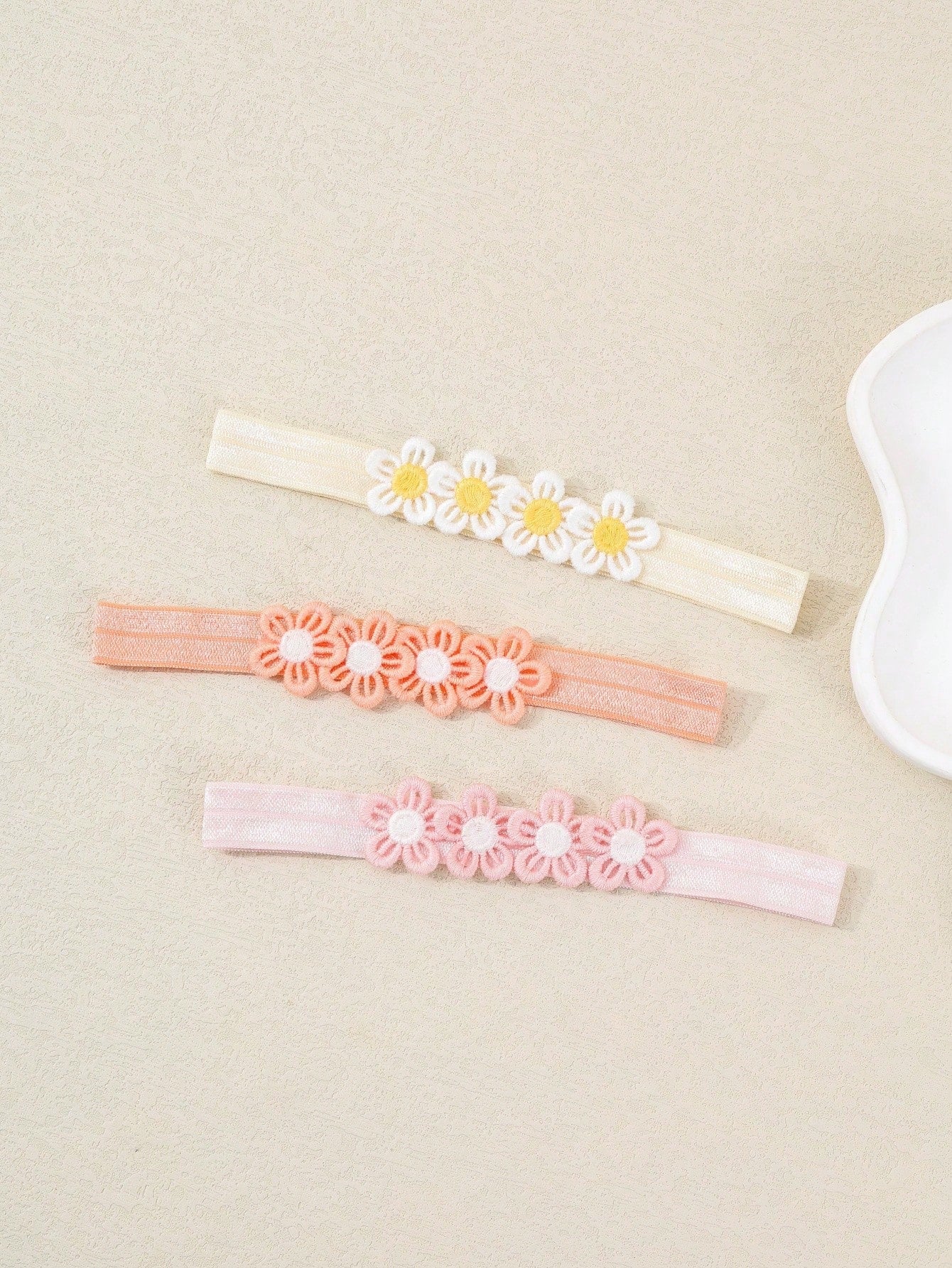 6pcs/Set Baby Girl Candy Color Macaron Series Elastic Headbands With 4 Flowers, Sweet And Cute, Perfect Gift For Girls