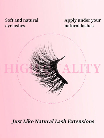 7 Pairs Natural Half-Length Cat Eye False Eyelashes, Fluffy Lightweight 3D Faux Mink Lash Set, Soft Strip Lashes- Suitable For Cosplay, European & American Style Long False Eyelashes