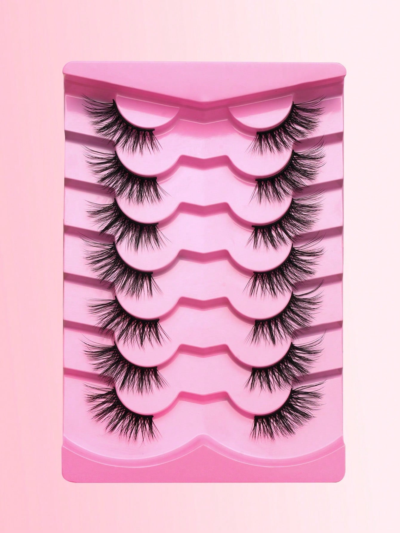 7 Pairs Natural Half-Length Cat Eye False Eyelashes, Fluffy Lightweight 3D Faux Mink Lash Set, Soft Strip Lashes- Suitable For Cosplay, European & American Style Long False Eyelashes