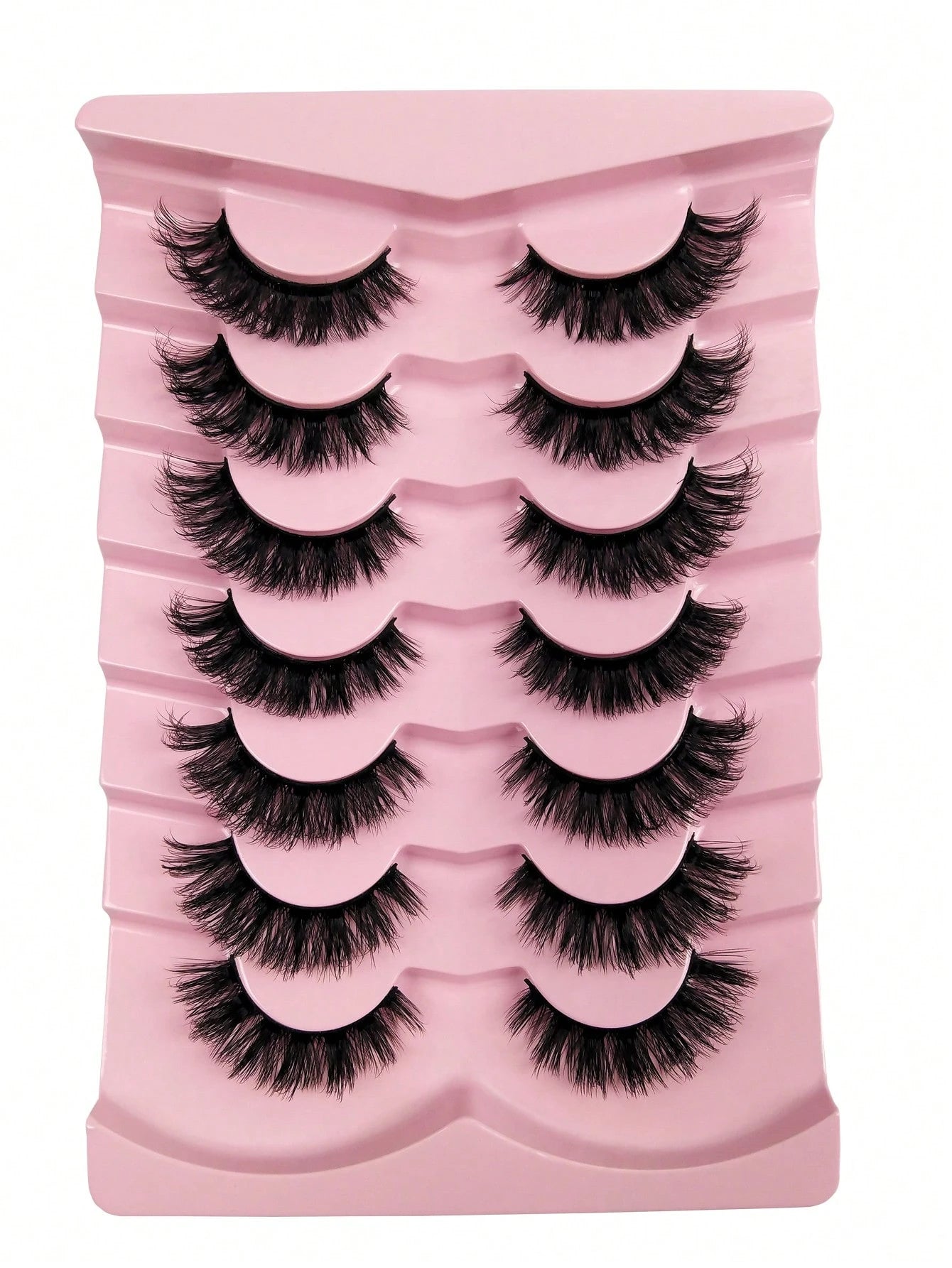7 Pairs Volume Lashes Faux Mink Eyelashes Cat Eye Eyelashes Full False Eyelashes Volumized Eyelash Extension Travel Essentials Makeup Tools Strip Lashes,Lashes,Eyelashes,Fake Lashes