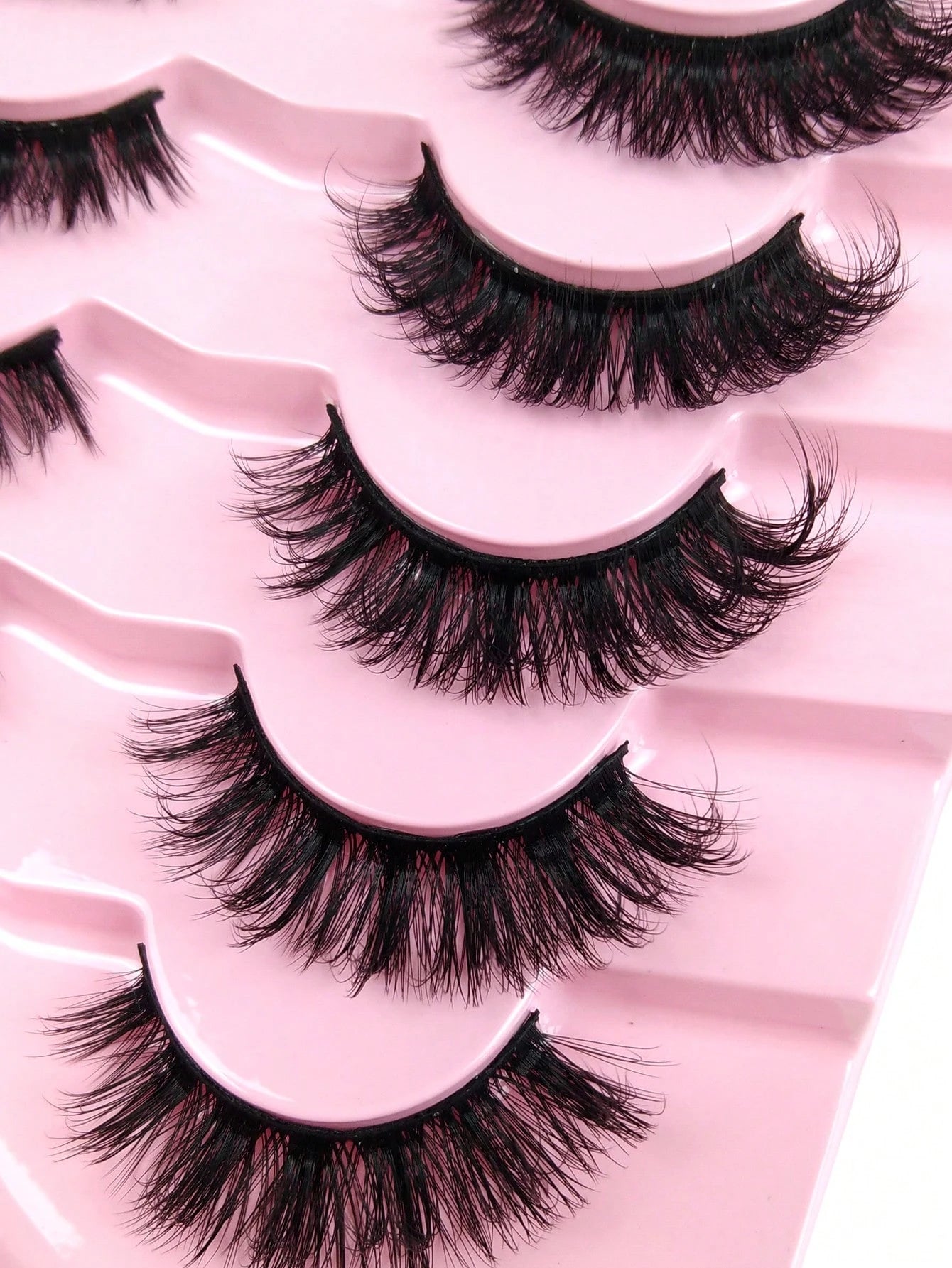 7 Pairs Volume Lashes Faux Mink Eyelashes Cat Eye Eyelashes Full False Eyelashes Volumized Eyelash Extension Travel Essentials Makeup Tools Strip Lashes,Lashes,Eyelashes,Fake Lashes