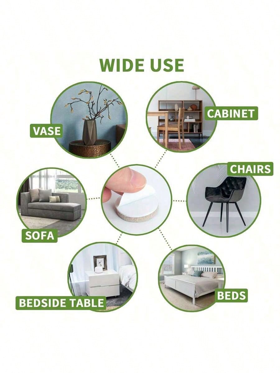 72-Piece Furniture Felt Pad Set- Non-Slip Chair Leg Pads To Protect Hardwood Floors, Metal Finish Furniture And Floor Protector Pads- Neutral Beige Multiple Sizes