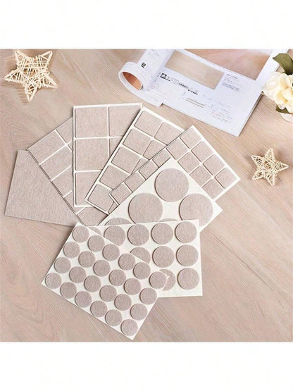 72-Piece Furniture Felt Pad Set- Non-Slip Chair Leg Pads To Protect Hardwood Floors, Metal Finish Furniture And Floor Protector Pads- Neutral Beige Multiple Sizes