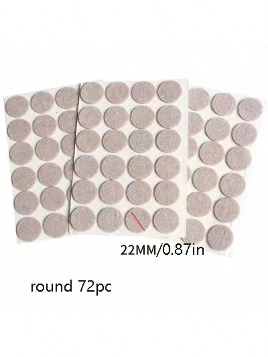 72-Piece Furniture Felt Pad Set- Non-Slip Chair Leg Pads To Protect Hardwood Floors, Metal Finish Furniture And Floor Protector Pads- Neutral Beige Multiple Sizes