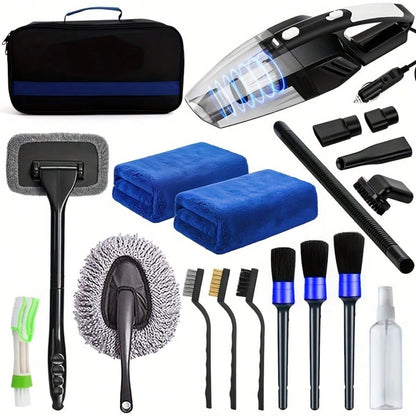 7500PA High-Power Car Handheld Vacuum Cleaner, With Brush/ Windshield Cleaning Tool/ Durable Duster/ High-Density Towel, Full Set Of Professional Car Interior Care Tools, High-Quality And Durable M