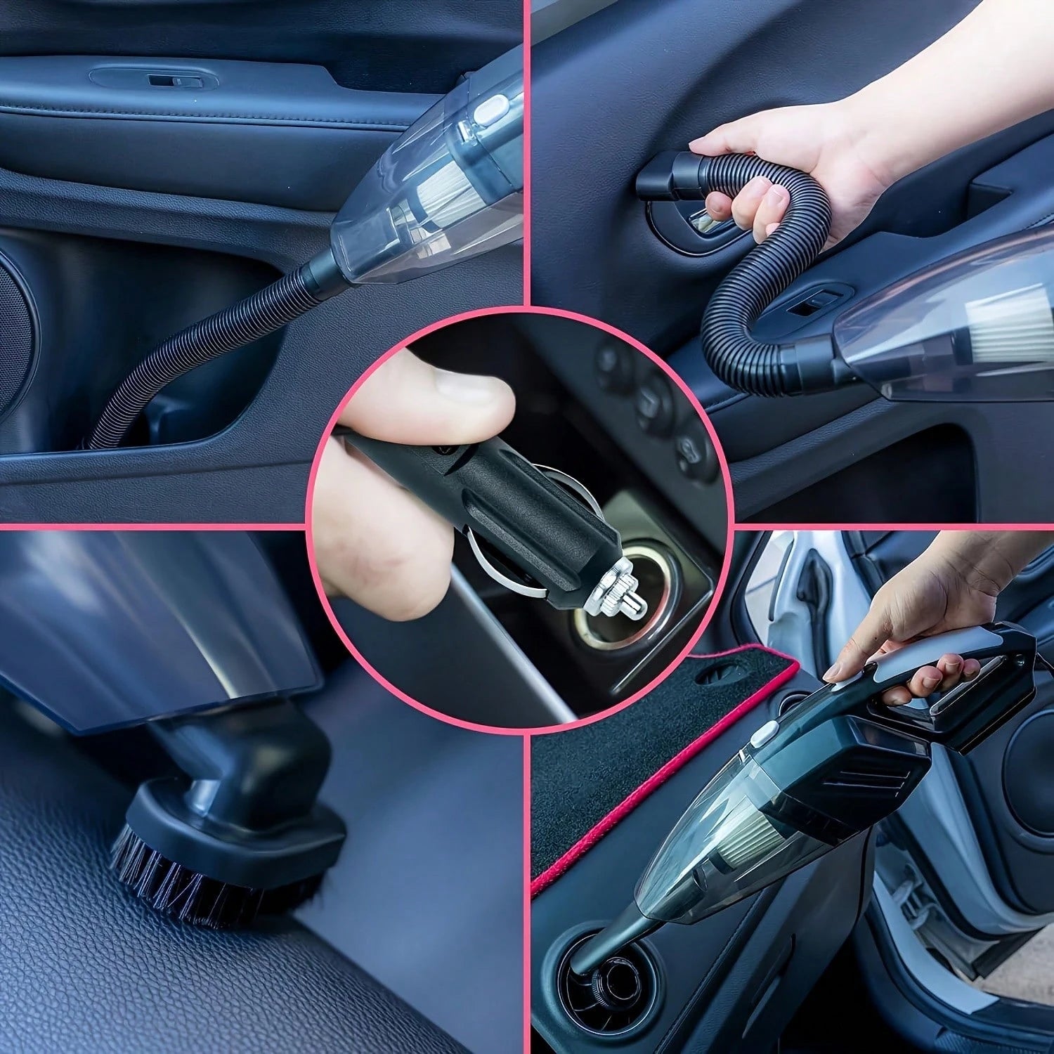 7500PA High-Power Car Handheld Vacuum Cleaner, With Brush/ Windshield Cleaning Tool/ Durable Duster/ High-Density Towel, Full Set Of Professional Car Interior Care Tools, High-Quality And Durable M