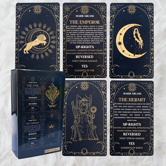 78-Card Tarot Deck With Guidebook- Dual-Sided Imagery & Meanings, High-Quality Paper Material, Suitable For Ages 14 & Up- Mystical Tarot Meaning Cards For Beginners And Enthusiasts