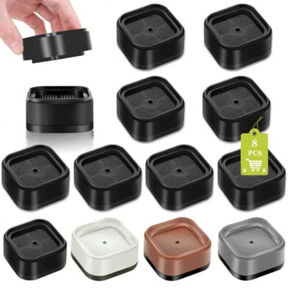 8 Pack Furniture Risers 1 Or 2 Inch, Adjustable Bed Risers Heavy Duty For Table Desk Couch Chair Sofa Cabinet Bed Legs Dorm, Square Stackable Bed Raisers Blocks Lift Height 1", 2" Or 3", Black