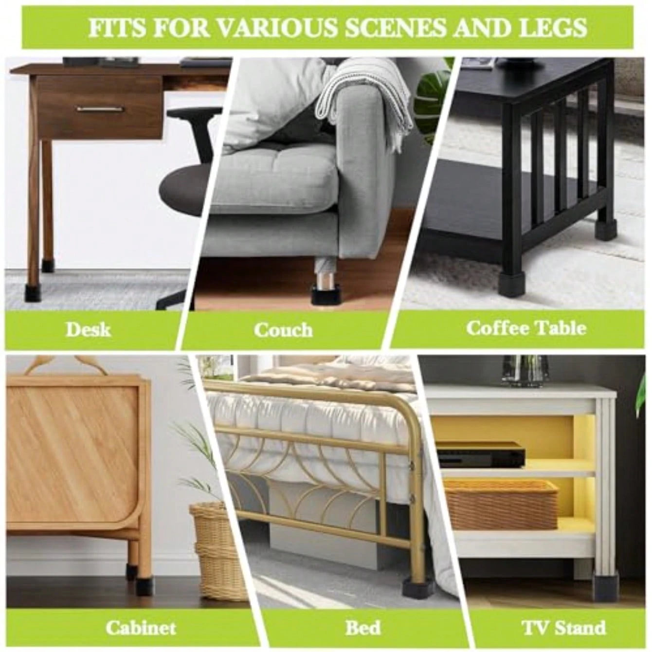 8 Pack Furniture Risers 1 Or 2 Inch, Adjustable Bed Risers Heavy Duty For Table Desk Couch Chair Sofa Cabinet Bed Legs Dorm, Square Stackable Bed Raisers Blocks Lift Height 1", 2" Or 3", Black