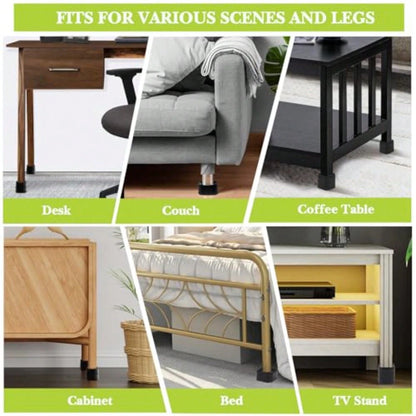 8 Pack Furniture Risers 1 Or 2 Inch, Adjustable Bed Risers Heavy Duty For Table Desk Couch Chair Sofa Cabinet Bed Legs Dorm, Square Stackable Bed Raisers Blocks Lift Height 1", 2" Or 3", Black