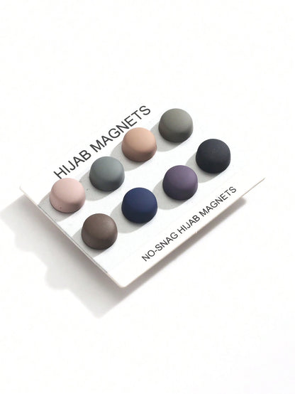 8 Pairs Solid Color Zinc Alloy Hijab Magnets, Strong Magnetic, All Seasons