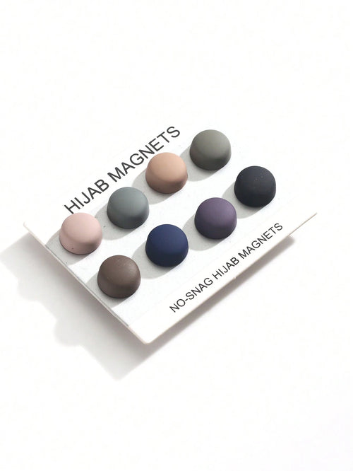 8 Pairs Solid Color Zinc Alloy Hijab Magnets, Strong Magnetic, All Seasons