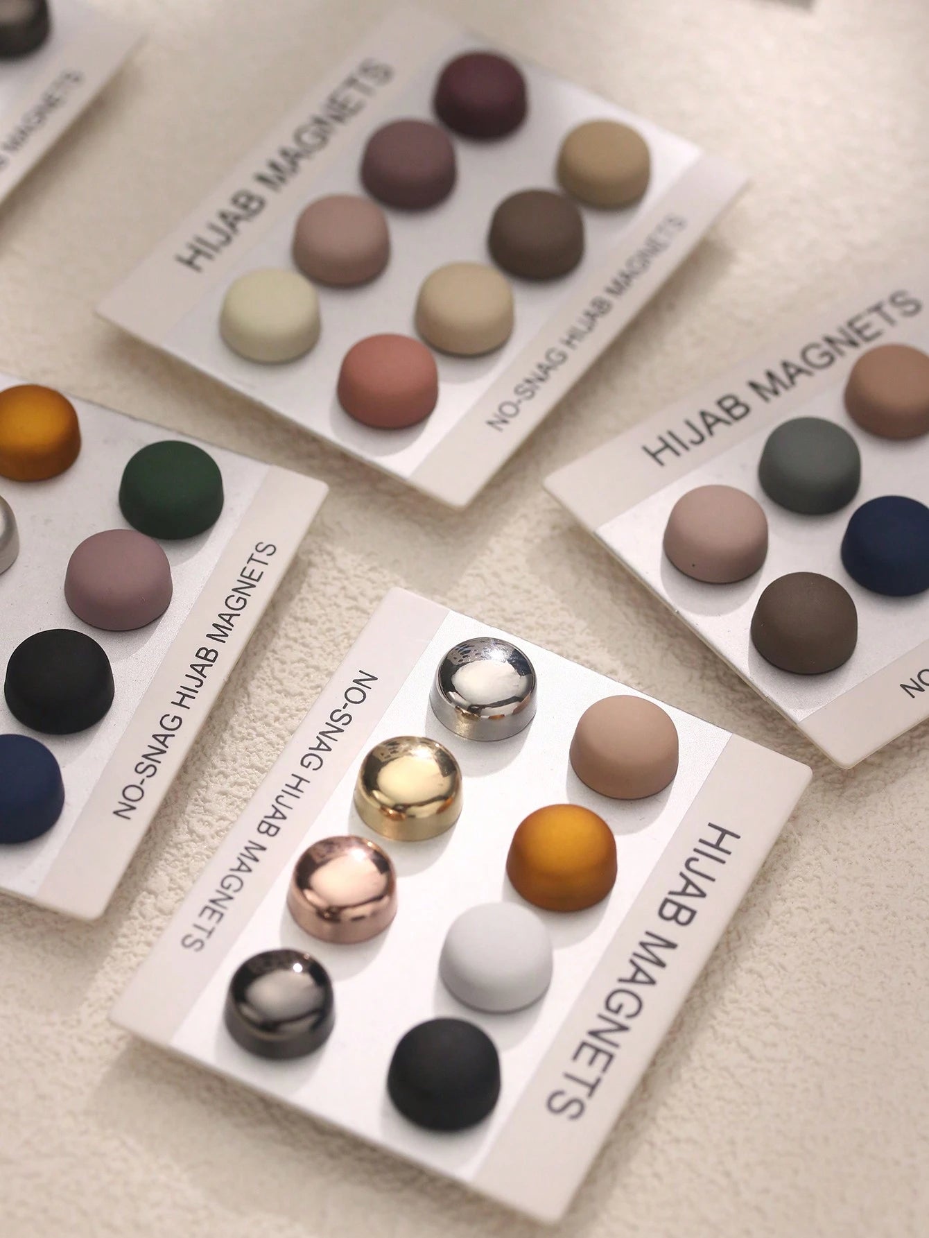8 Pairs Solid Color Zinc Alloy Hijab Magnets, Strong Magnetic, All Seasons