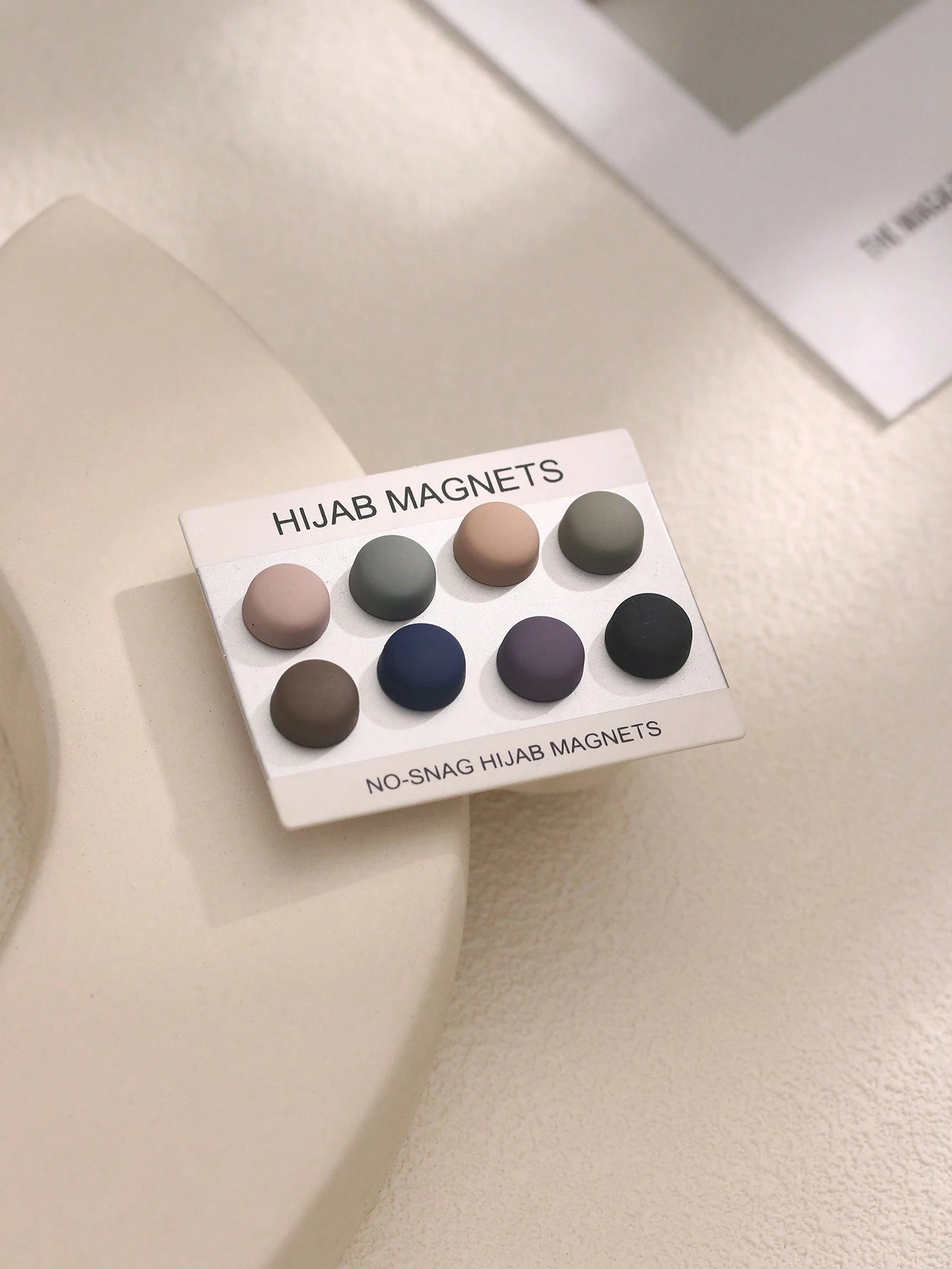 8 Pairs Solid Color Zinc Alloy Hijab Magnets, Strong Magnetic, All Seasons