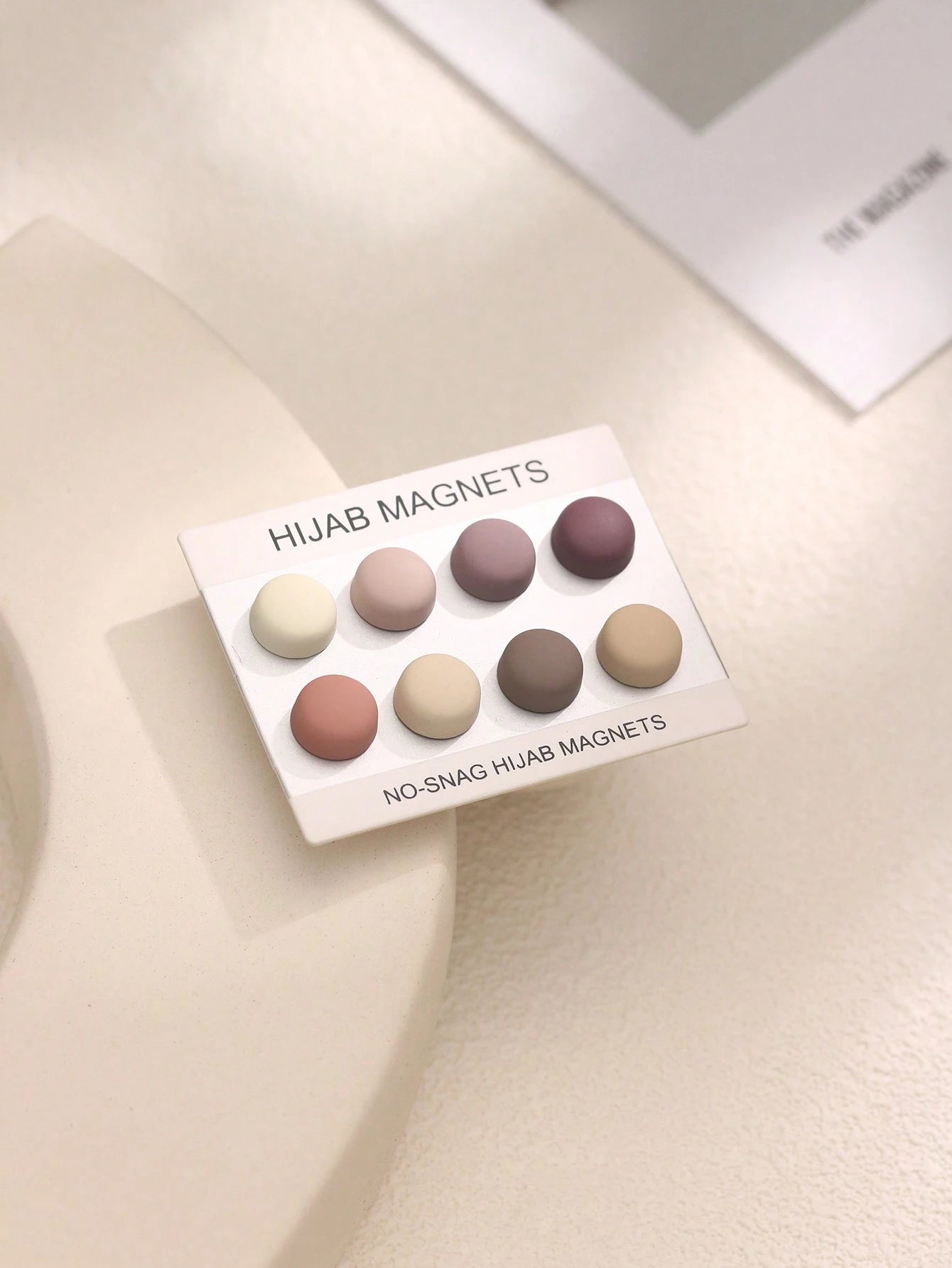 8 Pairs Solid Color Zinc Alloy Hijab Magnets, Strong Magnetic, All Seasons
