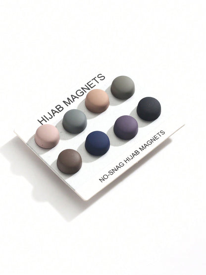 8 Pairs Solid Color Zinc Alloy Hijab Magnets, Strong Magnetic, All Seasons