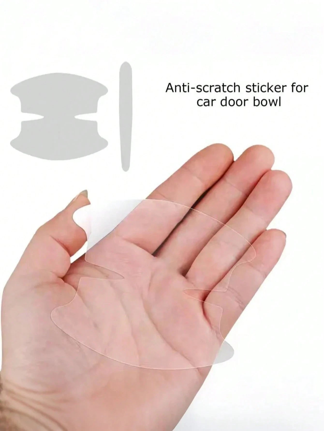 8-Piece Car Door Handle Protective Film- Transparent PVC Scratch-Resistant Cover, Easy-To-Install And Adhesive Film For All Vehicles, Durable Plastic Door Handle Scratch Protection