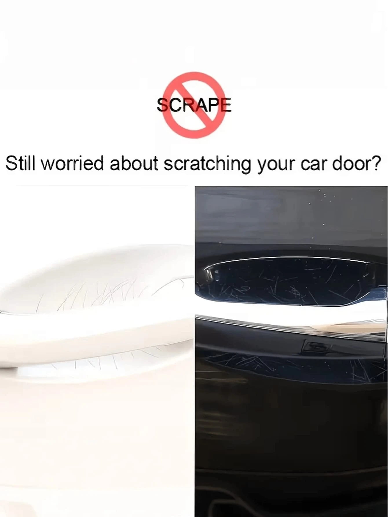 8-Piece Car Door Handle Protective Film- Transparent PVC Scratch-Resistant Cover, Easy-To-Install And Adhesive Film For All Vehicles, Durable Plastic Door Handle Scratch Protection