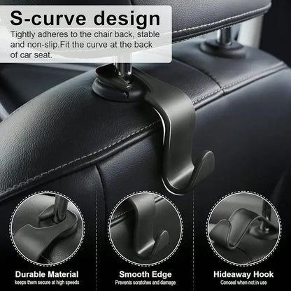 8pcs/4pcs/2pcs/1pc Car Hook Strong And Stable Small Hook Hidden Multifunctional Storage Rear Seat Hook
