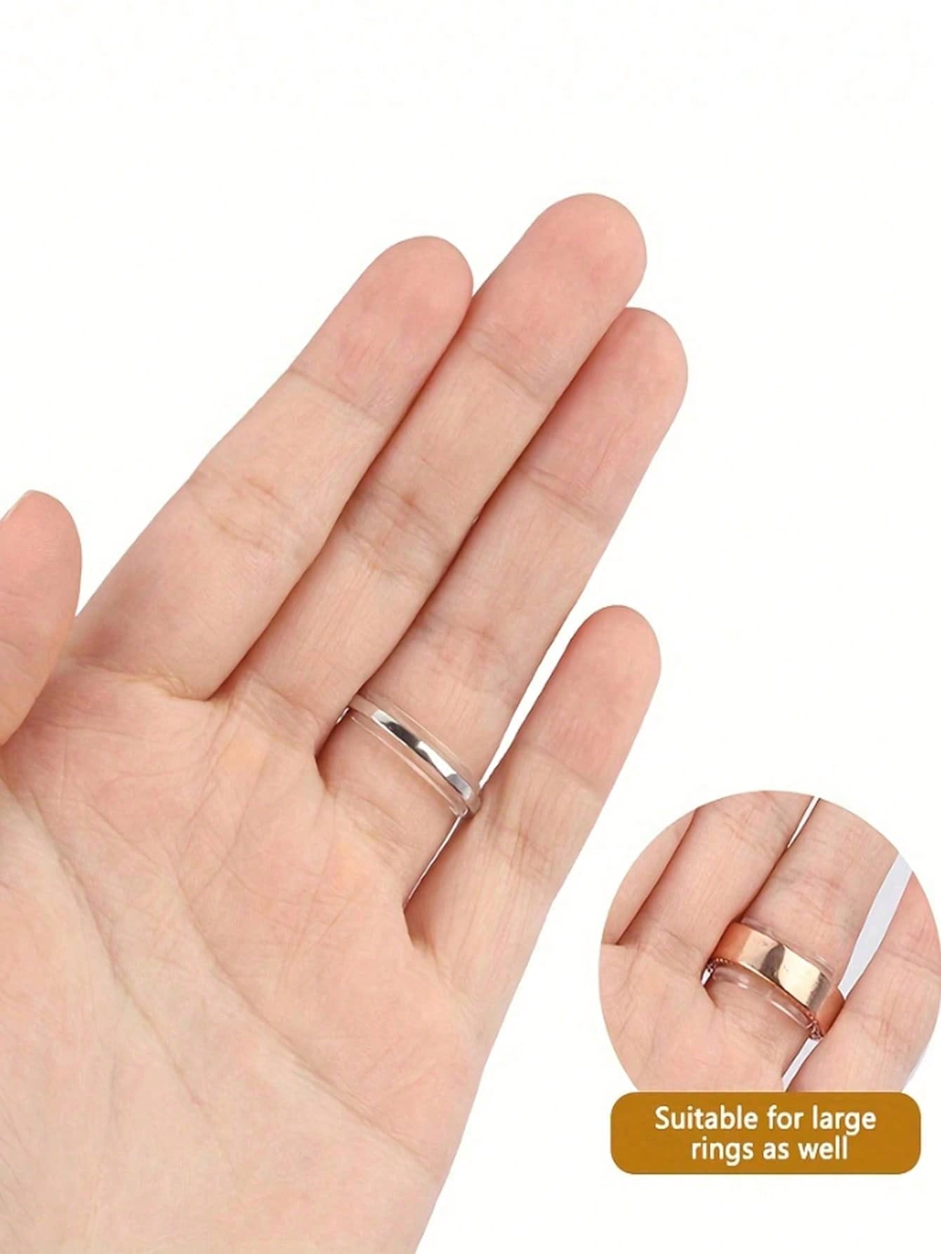 8pcs Adjustable Ring Sizer/Adjuster- Invisible Ring Size Adjuster Suitable For Weddings/Events- Temporary And Permanent Use Fits All Types Of Rings