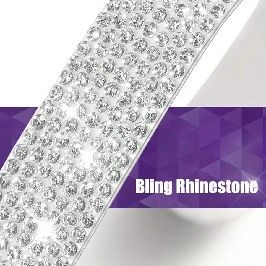 8pcs Shiny Rhinestone Car Door Handle And Bowl Protective Stickers, Anti-Scratch Decals, Multi-Color All-Season Universal Women's Car Accessories
