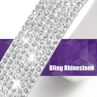 8pcs Shiny Rhinestone Car Door Handle And Bowl Protective Stickers, Anti-Scratch Decals, Multi-Color All-Season Universal Women's Car Accessories