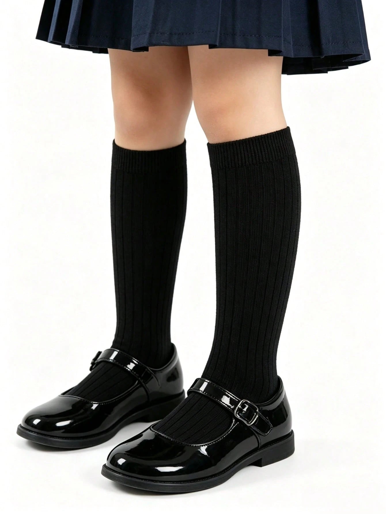 9/6/5/3/1 Pair 3-10 Years Old Kids Knee High Socks, Boys & Girls School Uniform Socks And Sports Socks, Black, White, Navy Blue, Back To School Football Socks