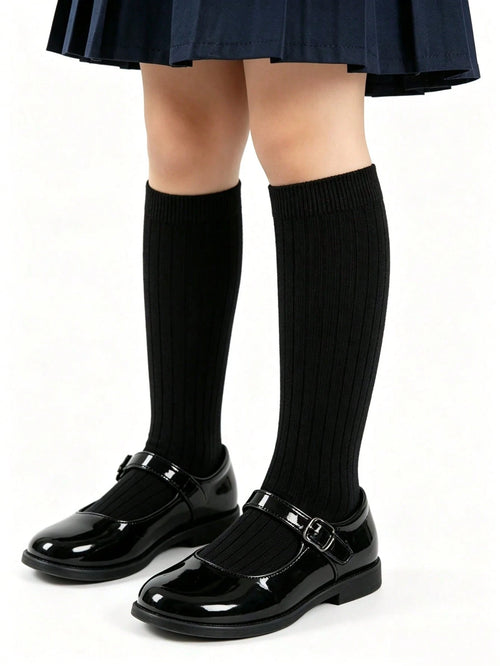 9/6/5/3/1 Pair 3-10 Years Old Kids Knee High Socks, Boys & Girls School Uniform Socks And Sports Socks, Black, White, Navy Blue, Back To School Football Socks