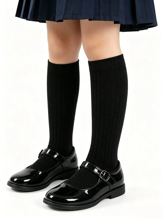 9/6/5/3/1 Pair 3-10 Years Old Kids Knee High Socks, Boys & Girls School Uniform Socks And Sports Socks, Black, White, Navy Blue, Back To School Football Socks