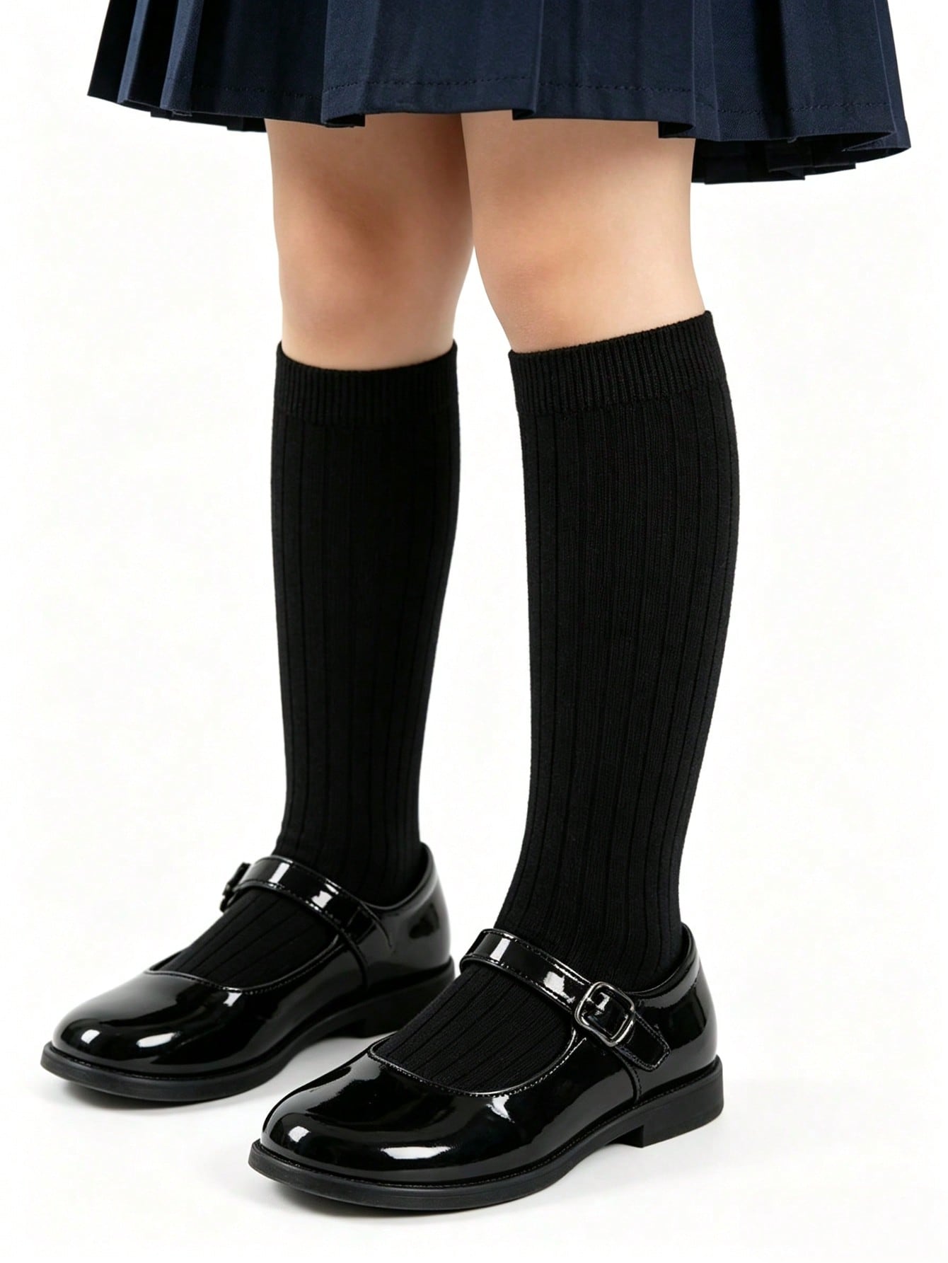 9/6/5/3/1 Pair 3-10 Years Old Kids Knee High Socks, Boys & Girls School Uniform Socks And Sports Socks, Black, White, Navy Blue, Back To School Football Socks
