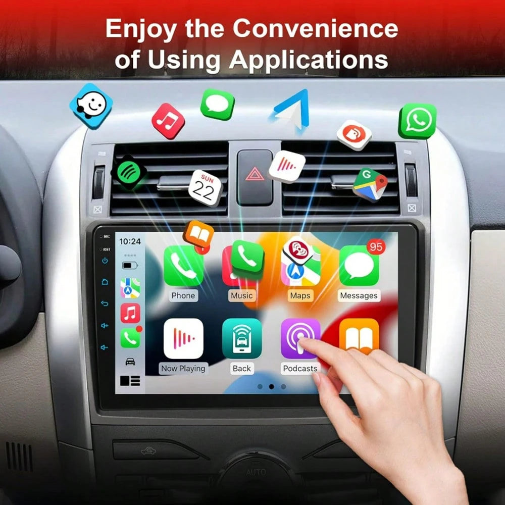 9'' HD Touch Screen An/Dr/Oid 13 Car Radio 2GB+32GB Built-In EQ-32 Wireless Apple CarPlay Android Auto GPS Bluetooth 5.0 FM R/DS Multimedia Stereo Fit To/Yo/Ta Corolla 2009-2013