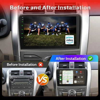 9'' HD Touch Screen An/Dr/Oid 13 Car Radio 2GB+32GB Built-In EQ-32 Wireless Apple CarPlay Android Auto GPS Bluetooth 5.0 FM R/DS Multimedia Stereo Fit To/Yo/Ta Corolla 2009-2013
