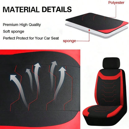 9PCS/4PCS Car Seat Covers Fashion Design Universal Fit For Car Truck SUV Airbag Auto Accessories Decoration For Women