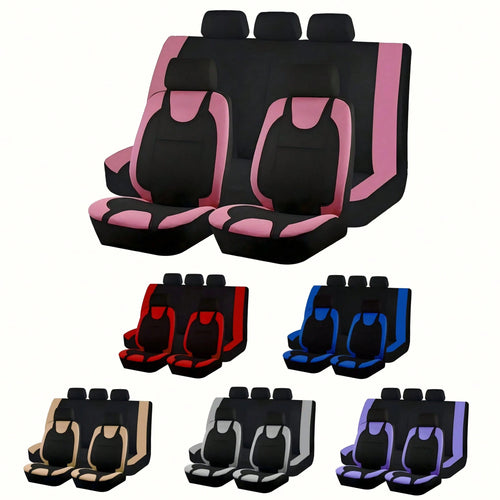 9pcs/4pcs Set Colorful Car Seat Covers, Designed For Women, Airbag Compatible, Soft Fabric And Foam Material, New Design Provides Protection