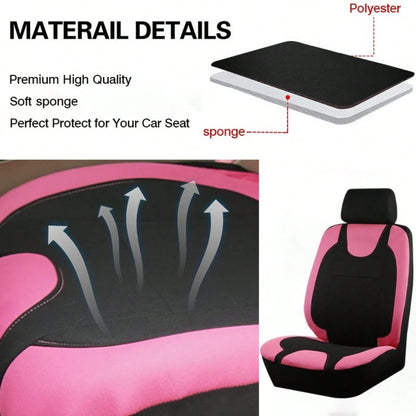 9pcs/4pcs Set Colorful Car Seat Covers, Designed For Women, Airbag Compatible, Soft Fabric And Foam Material, New Design Provides Protection