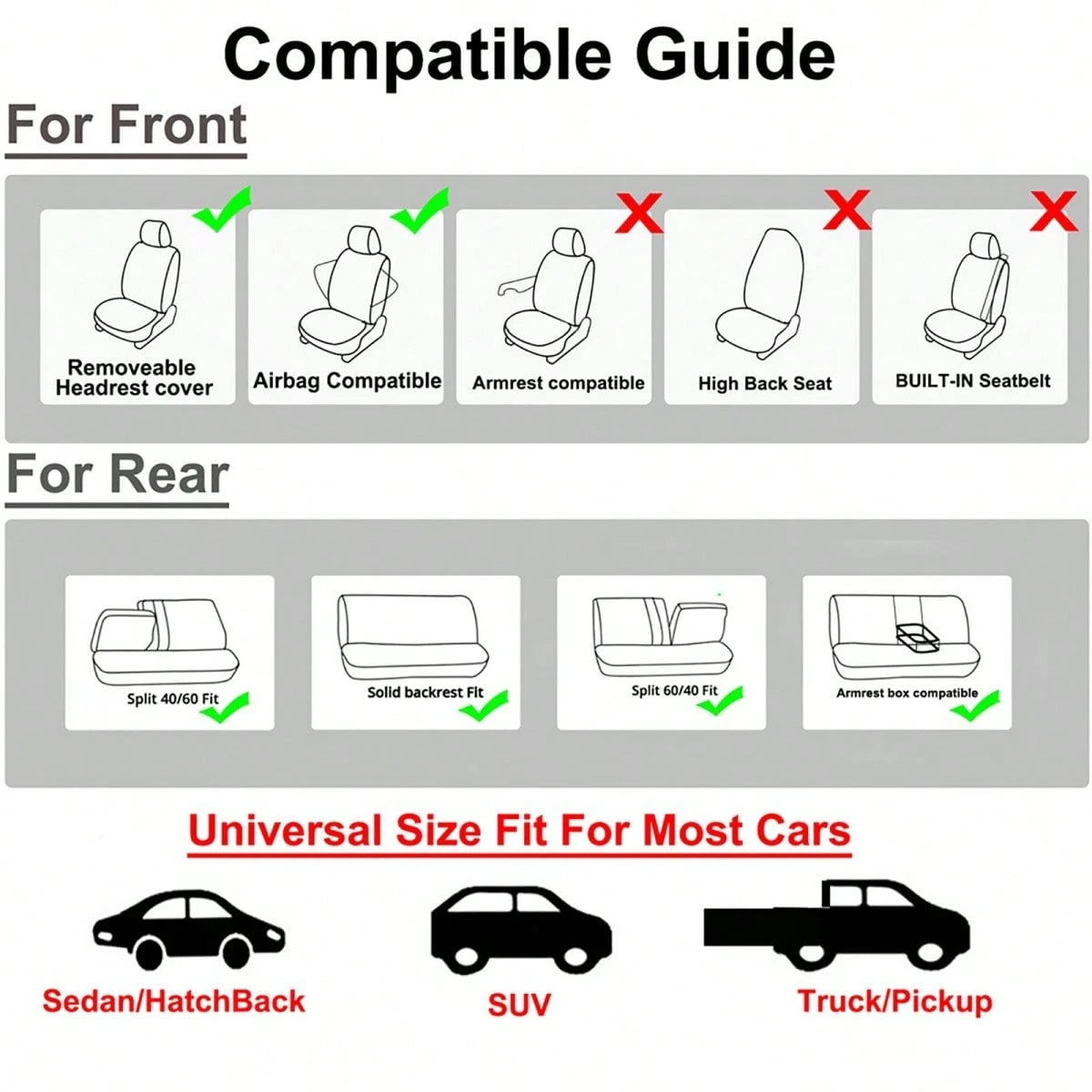 9pcs/4pcs Set Colorful Car Seat Covers, Designed For Women, Airbag Compatible, Soft Fabric And Foam Material, New Design Provides Protection