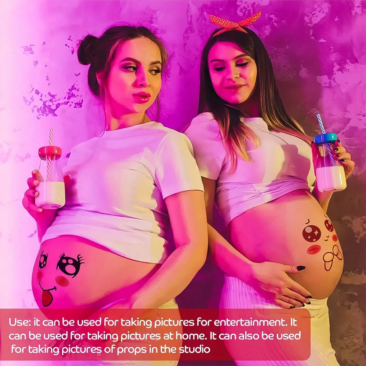 9pcs Pregnancy Belly Stickers, Funny Facial Expression Maternity Stickers, Cute Pregnant Woman Gift Belly Stickers, Baby Bath Household Decor, Easter Gift For Girls/Boys