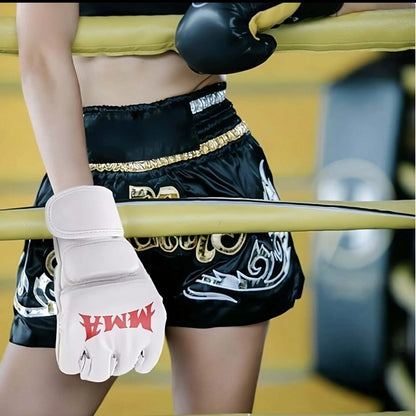 A Pair Of Adult Half-Finger MMA Boxing TrainingGloves, Suitable For Sanda. Muay Thai. MMA. UFCAnd Other Sports